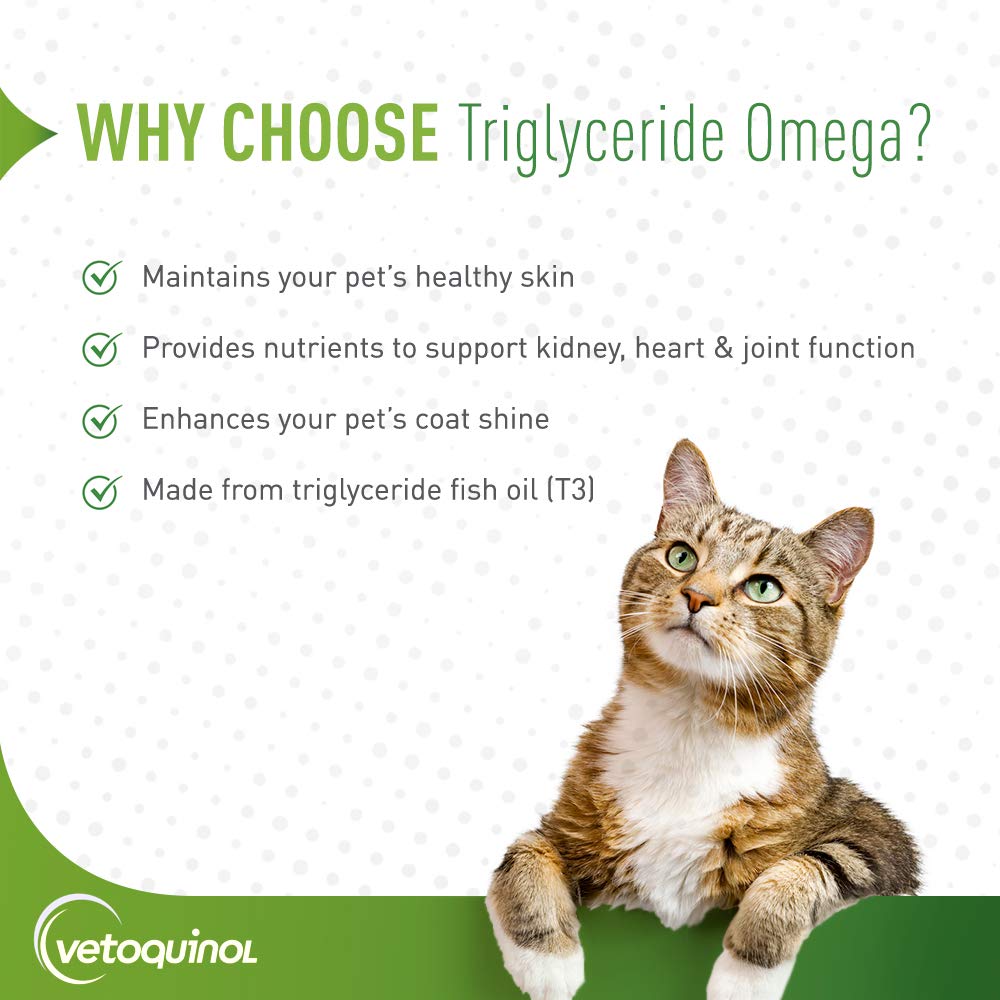 Vetoquinol Triglyceride Omega: ingrediente de pescado salvaje Atlántico para nutrición equilibrada.