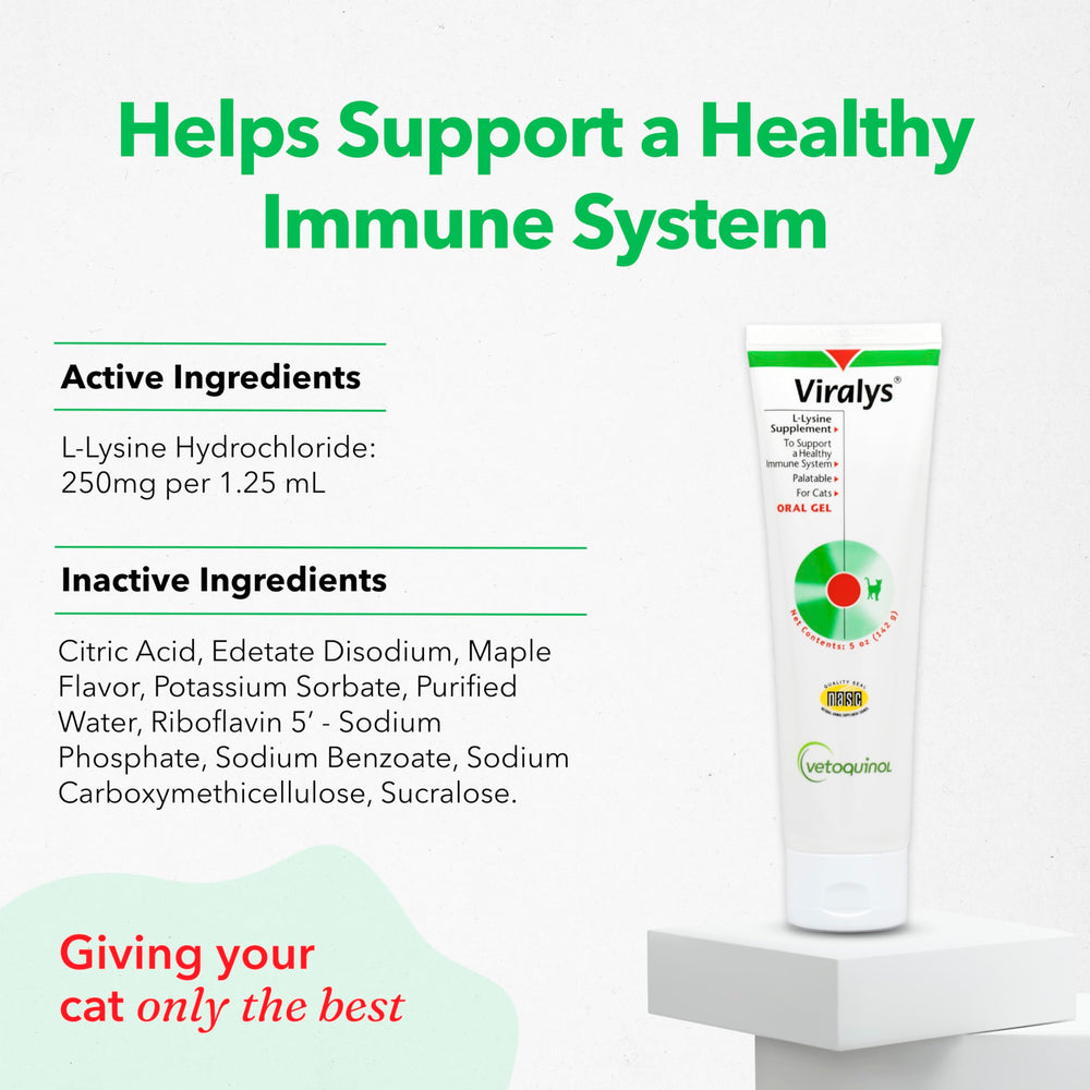 Vetoquinol Viralys Gel frasco 5oz, dosificación diaria conveniente.