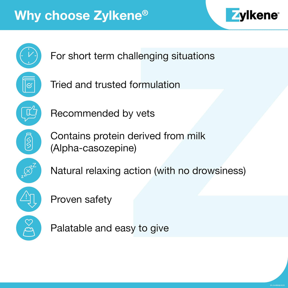 Alpha-casozepina de Zylkene, ingrediente natural que favorece calma sin somnolencia.