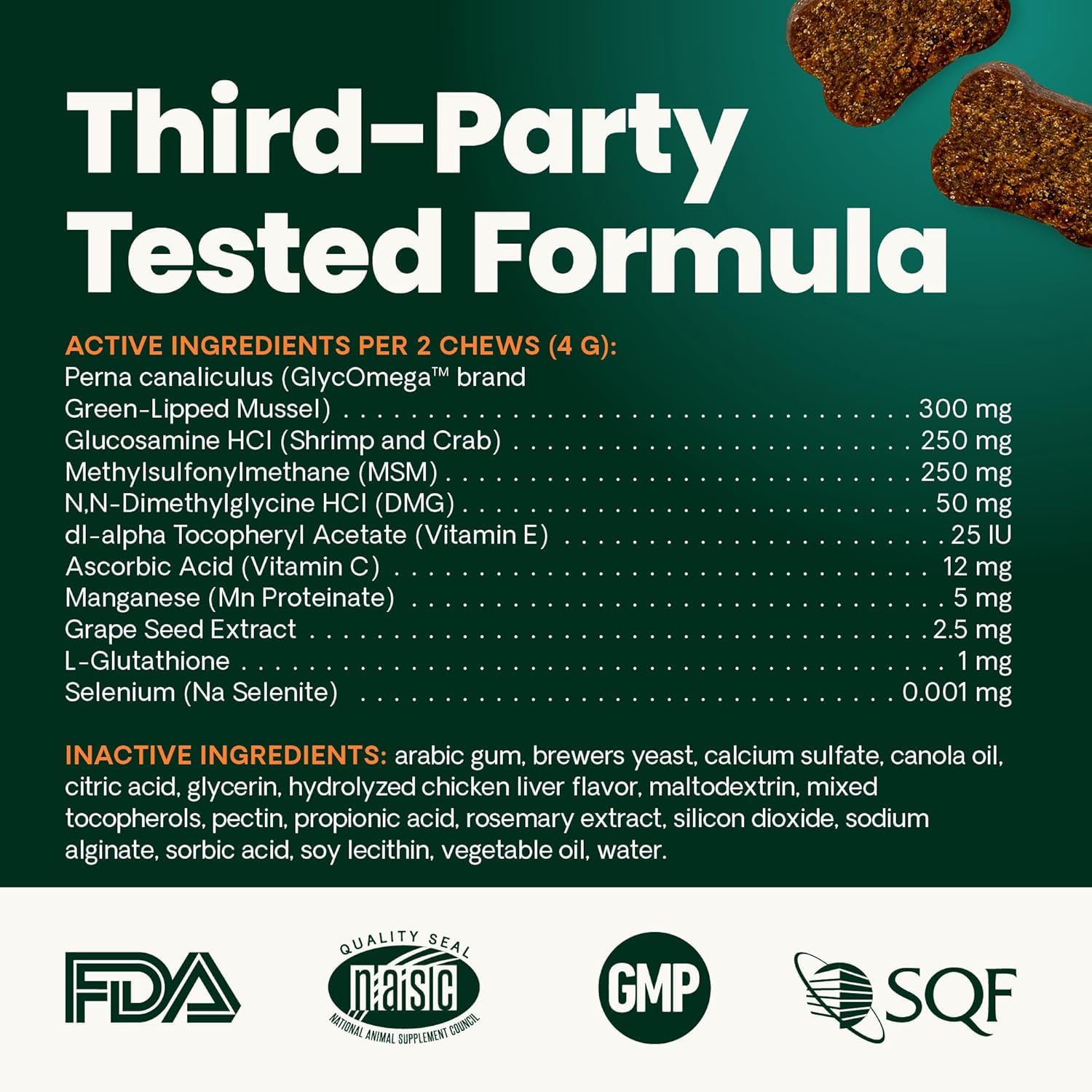 VetriScience botella con masticables, conveniente para la rutina diaria.
