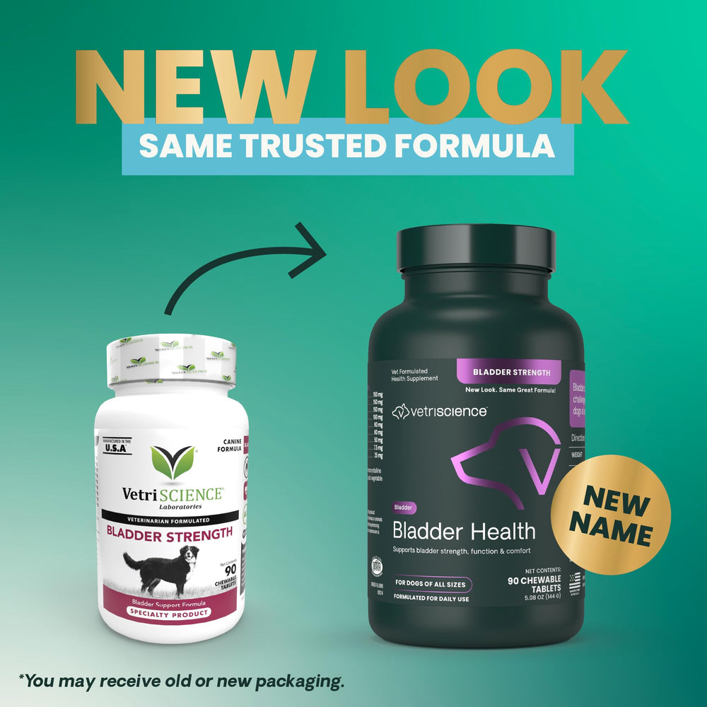 Botella VetriScience con etiqueta visible, foco en información del producto