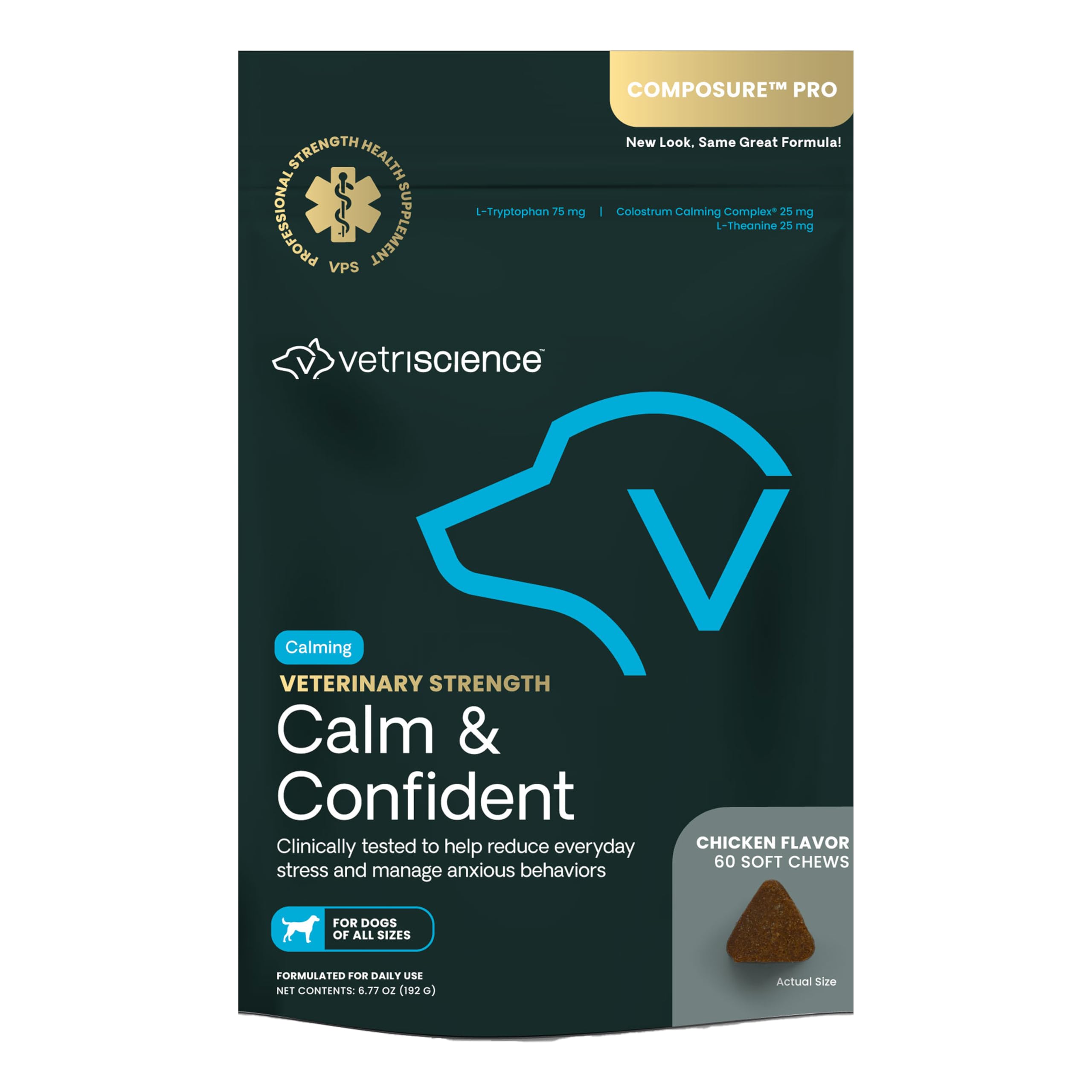 VetriScience calma y confianza: masticables para perros y gatos, ayuda suave en situaciones estresantes