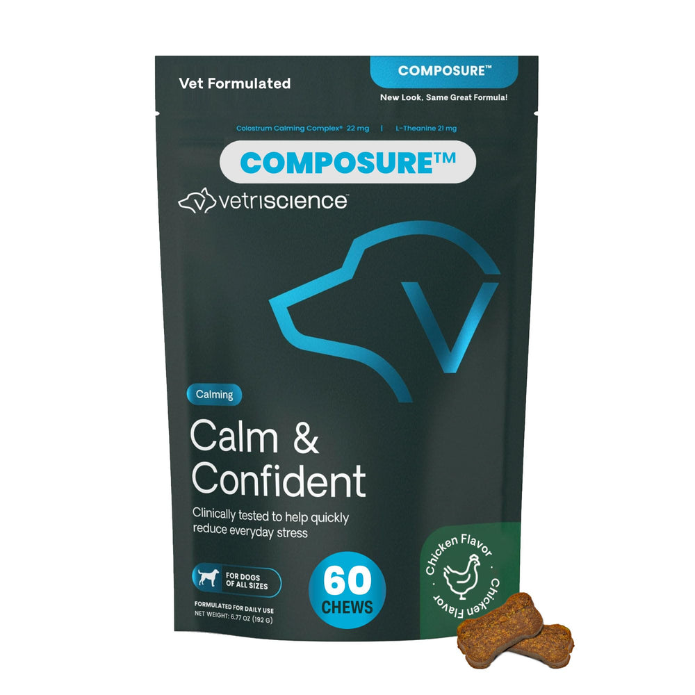 VetriScience Calm & Confident envase para perros, ayuda a calmar el estrés