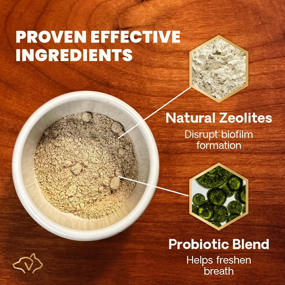 No requiere cepillado diario con VetriScience Healthy Mouth