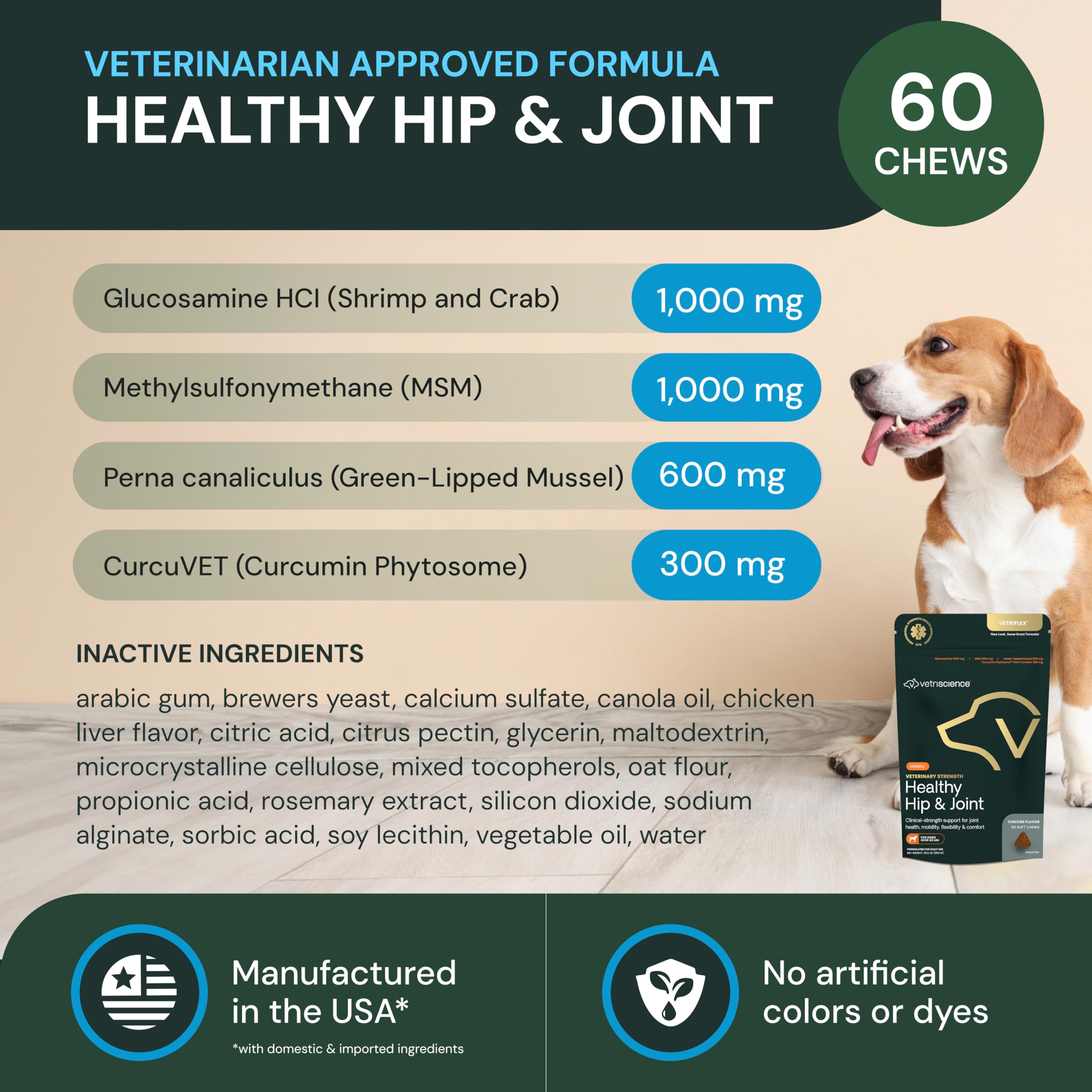 VetriScience flexibilidad y movimiento suave para perros activos.