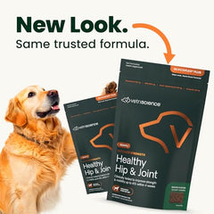 VetriScience GlycoFlex Plus: envase con bocados, fácil administración diaria.