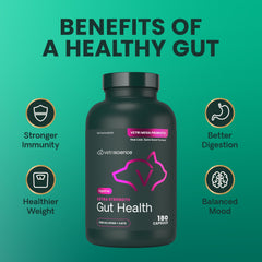 VetriScience Gut Health: prebióticos FOS para alimentar bacterias benéficas