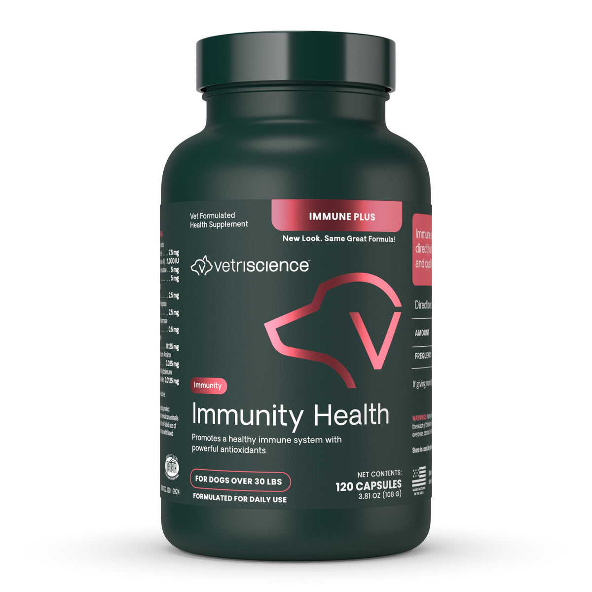 VetriScience Immunity Health: cápsulas en botella para apoyo inmunitario diario.