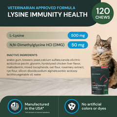 VetriScience lisina DMG, apoyo respiratorio y ocular en gatos