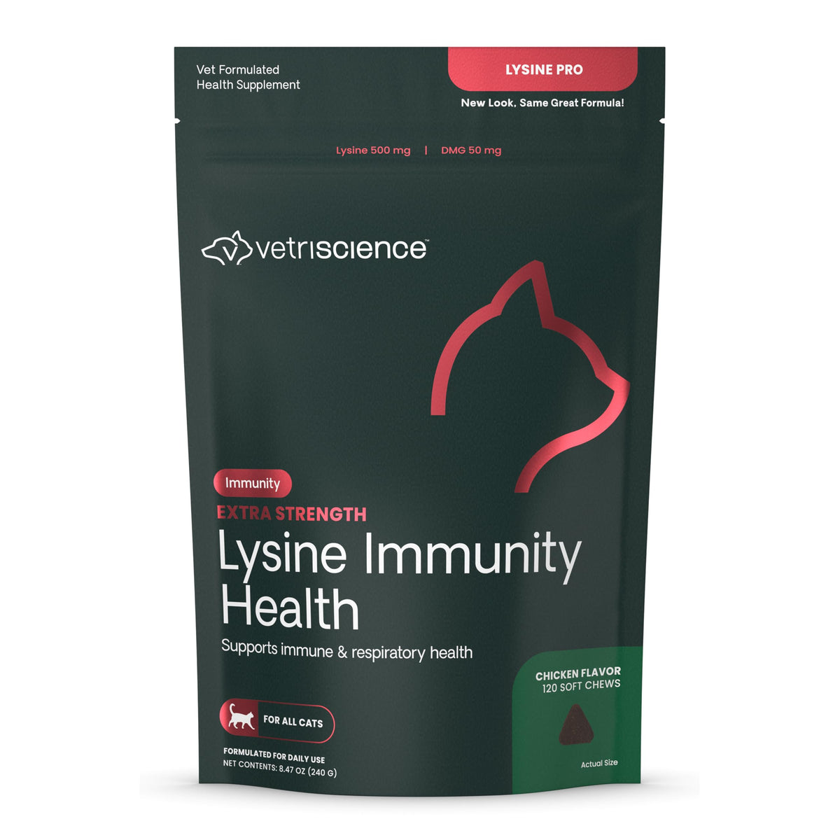 VetriScience lisina inmunidad para gatos, botella de golosinas que facilita el consumo
