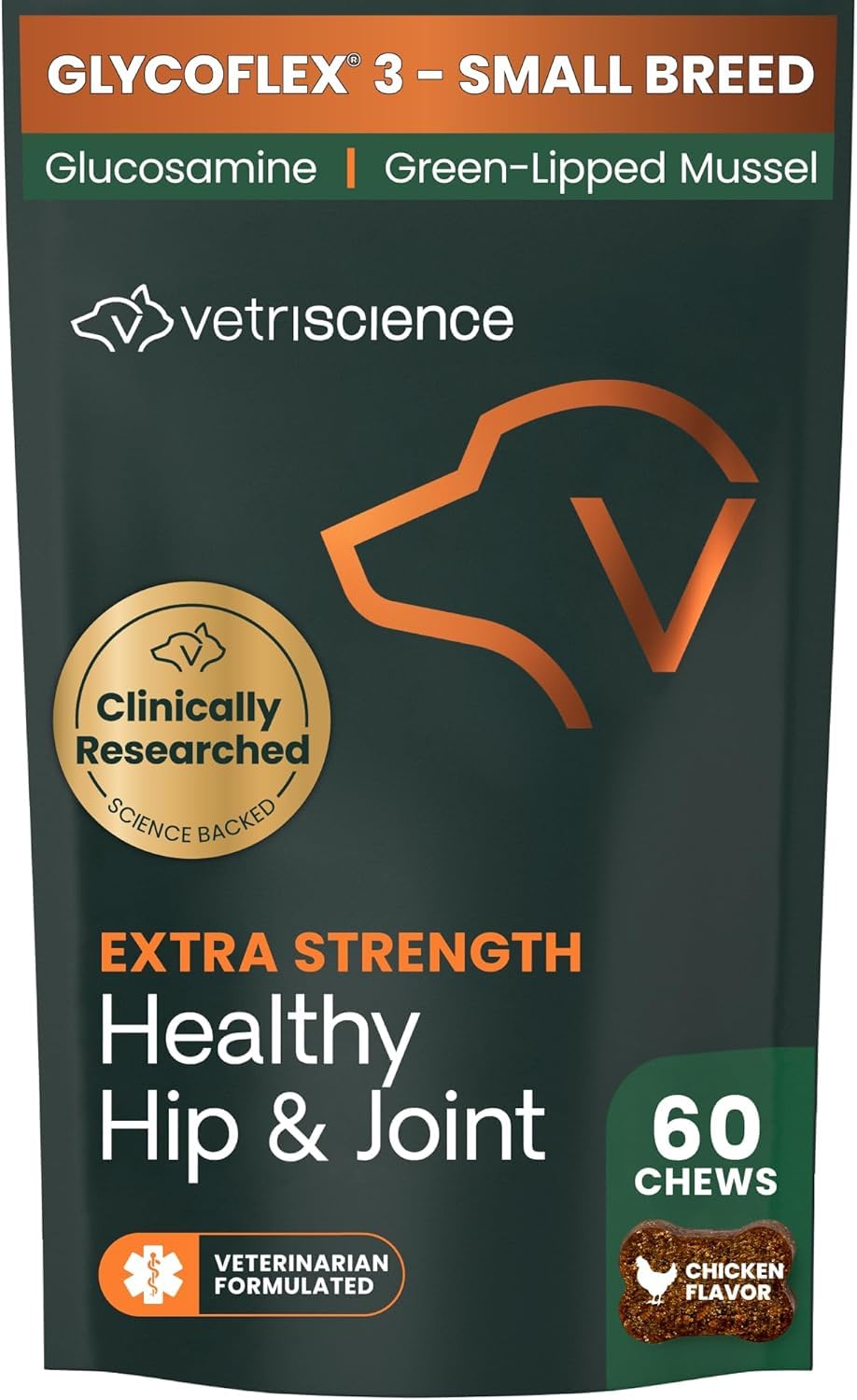 VetriScience: paquete de suplemento para cadera y articulaciones de perros pequeños.