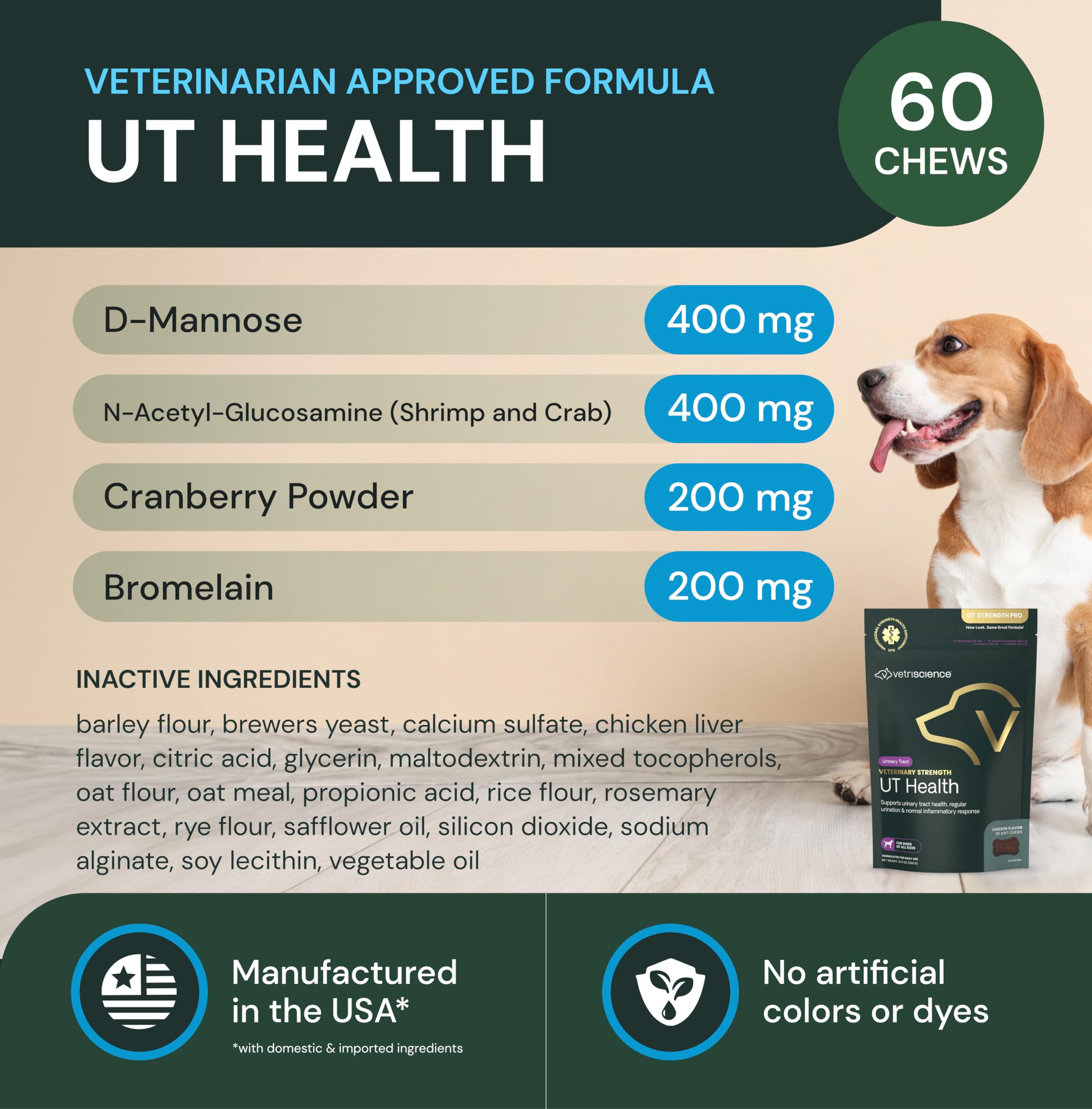 Arándano en polvo en UT Health Chews para la salud de la vejiga.
