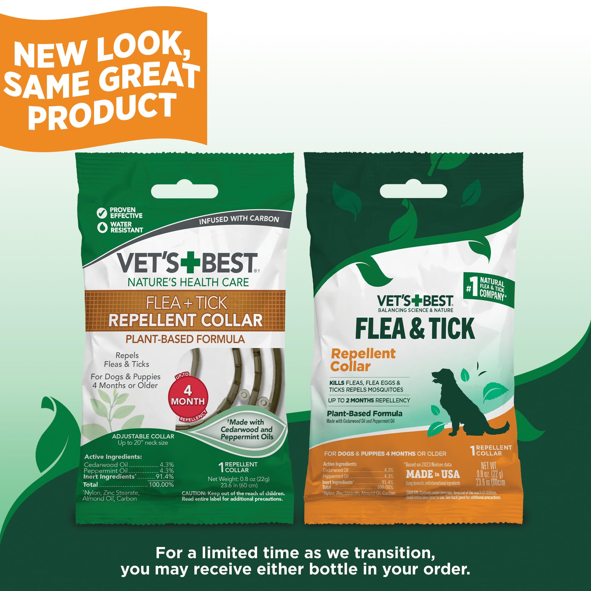 Ingredientes naturales cedro y menta en Vet's Best collar para perros