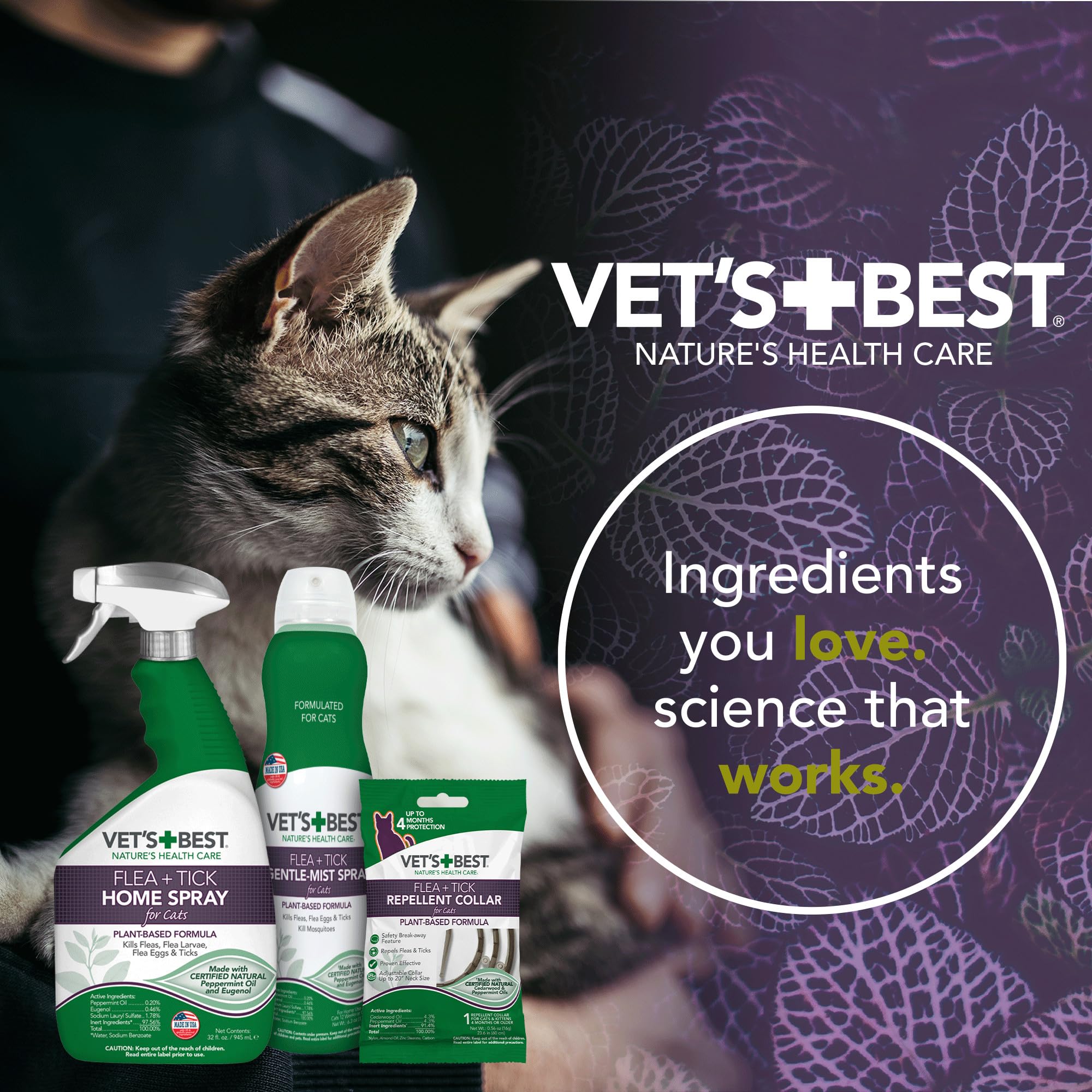 Uso diario del collar Vet's Best para gatos