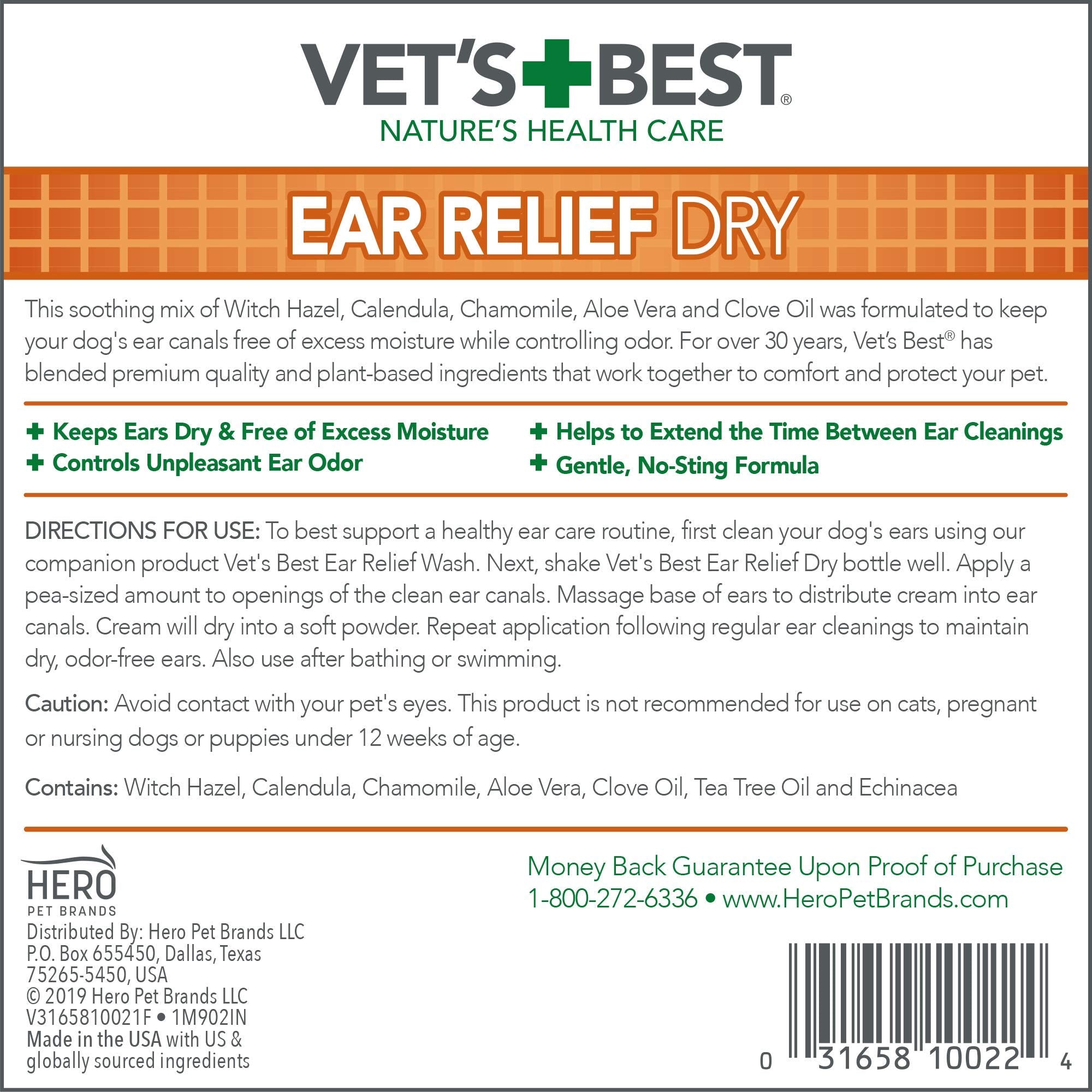 Vet's Best Dry Ear Relief: formato facil de usar en casa.
