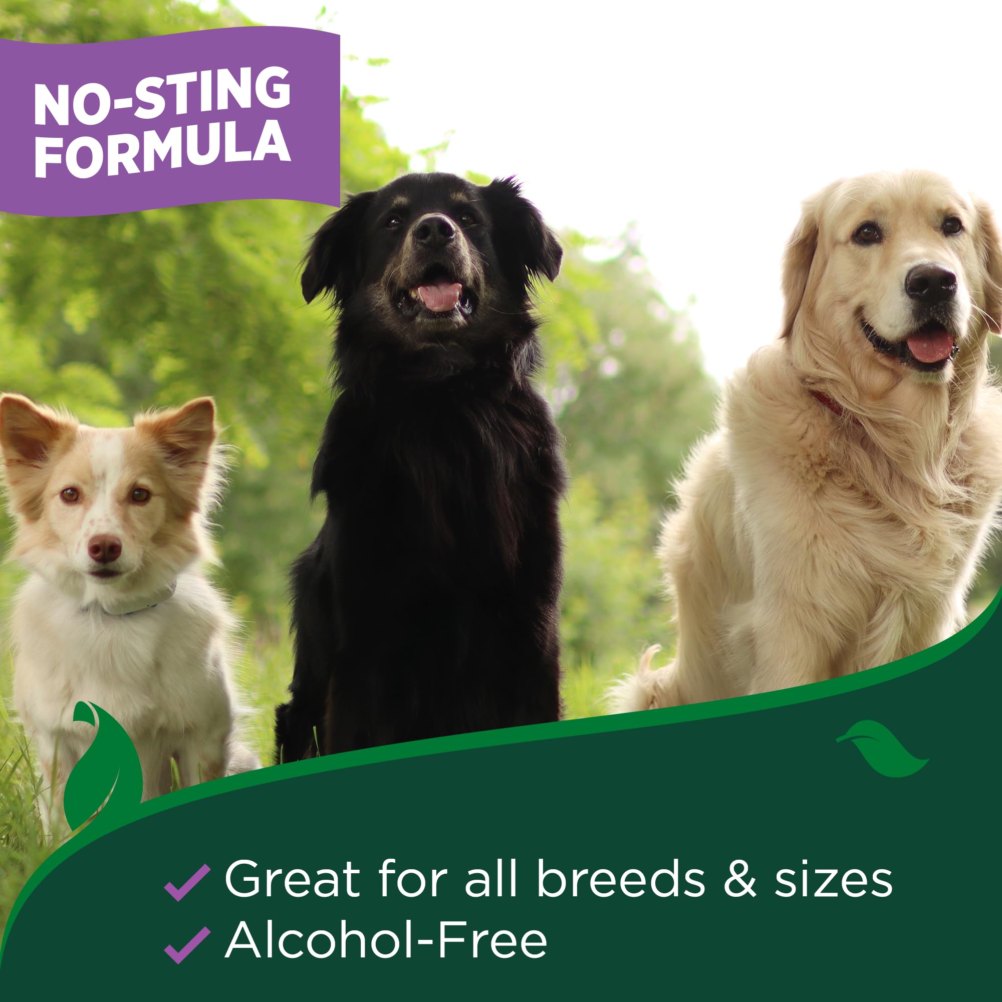 Fórmula sin alcohol de Vet's Best para perros sensibles.