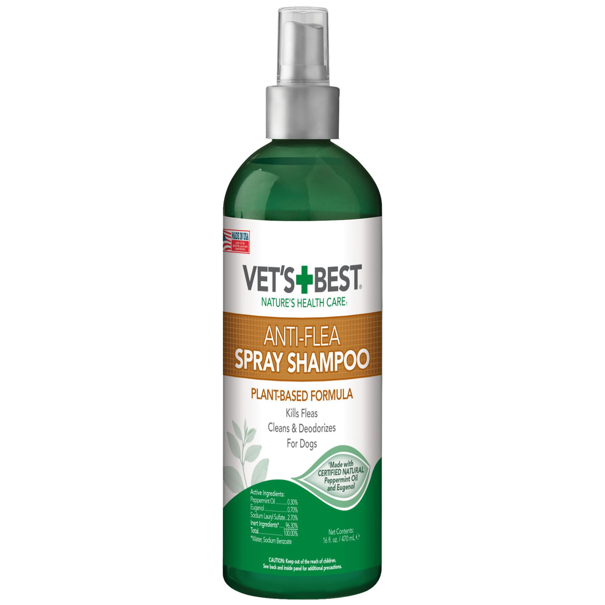 Vet's Best spray para pulgas y garrapatas en perros, frente, control rápido del pelaje