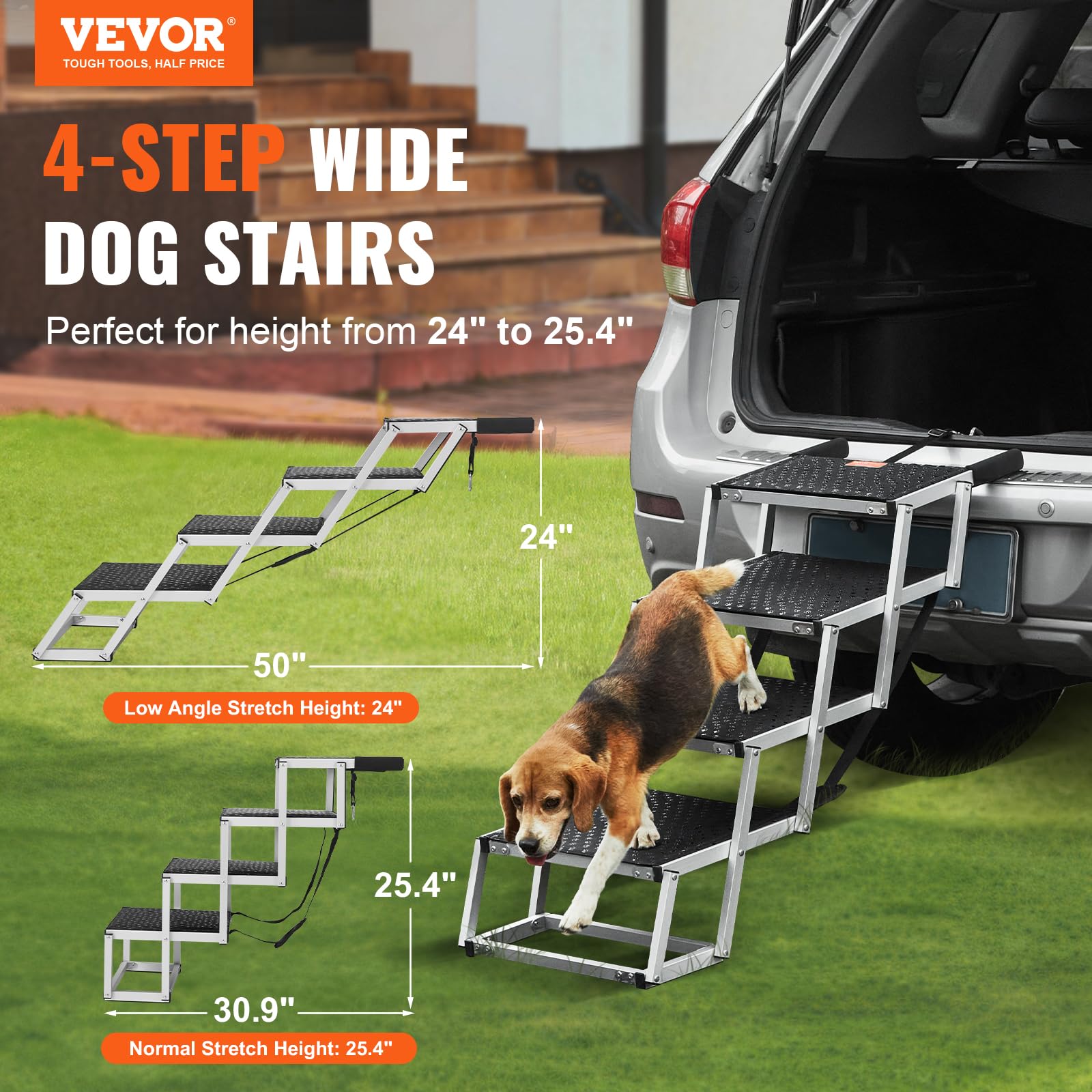 VEVOR escalones para perro, marco de aluminio estable