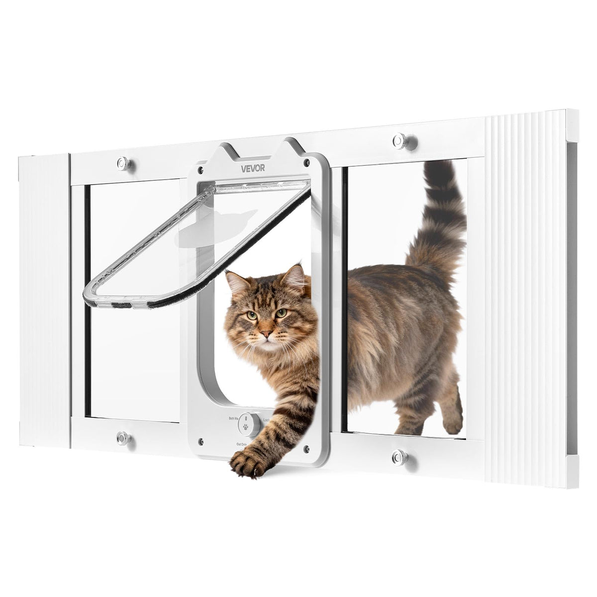 VEVOR puerta-gato-ventana-ajuste-31-36-aluminio: ajuste cómodo para gatos y compatibilidad flexible.