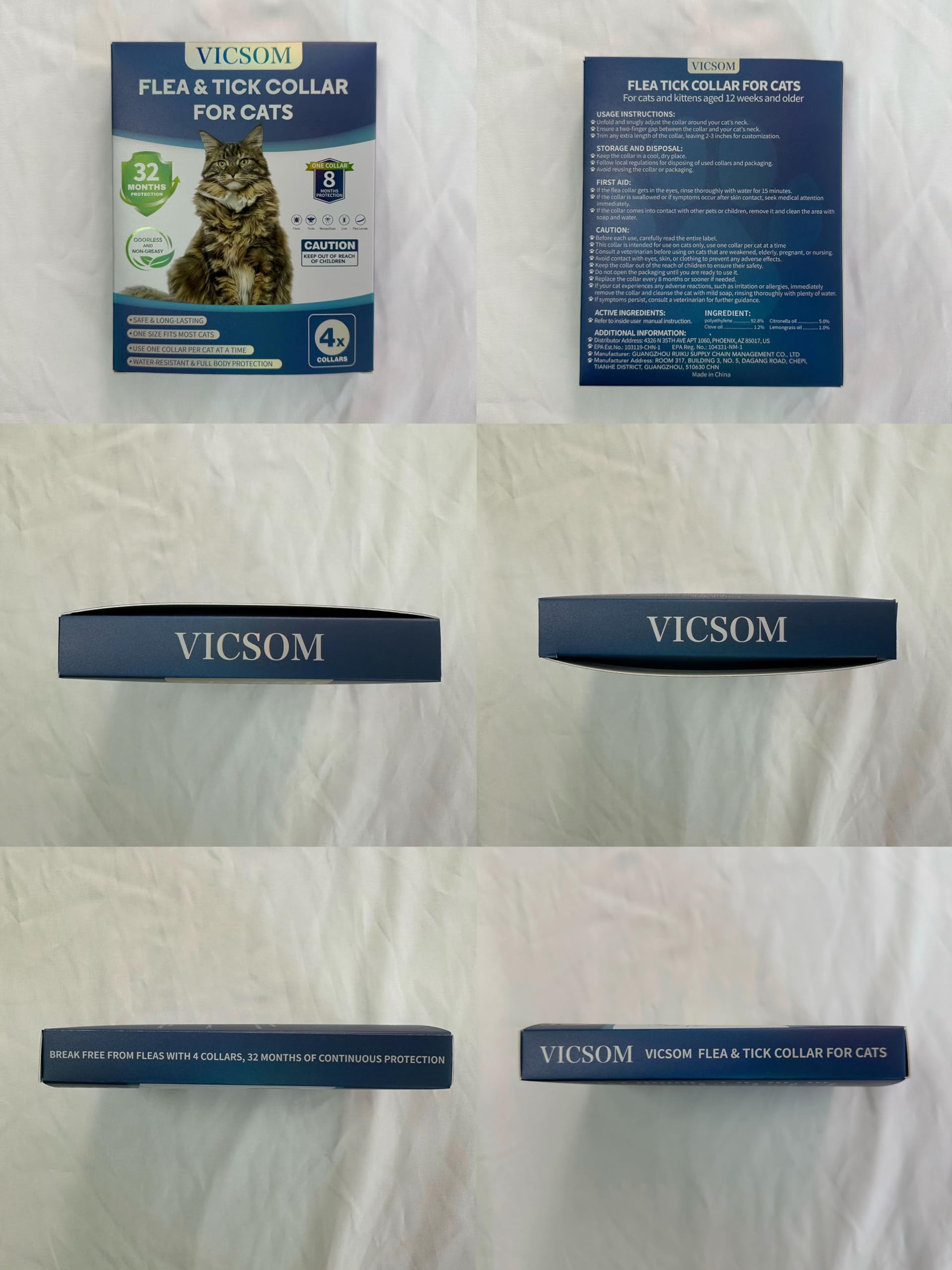 Collar antipulgas VICSOM, uso diario ideal en casa y caminatas