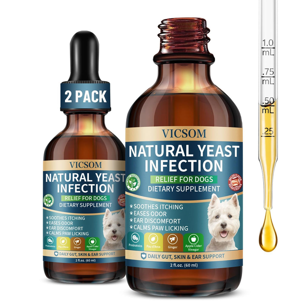 VICSOM tratamiento natural para perros – botella del producto para apoyo general de la piel