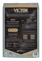 VICTOR Alimento premium Senior, enfoque en proteínas de origen animal para energía.