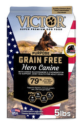 VICTOR alimento canino sin granos en bolsa, croquetas listas para perros activos.