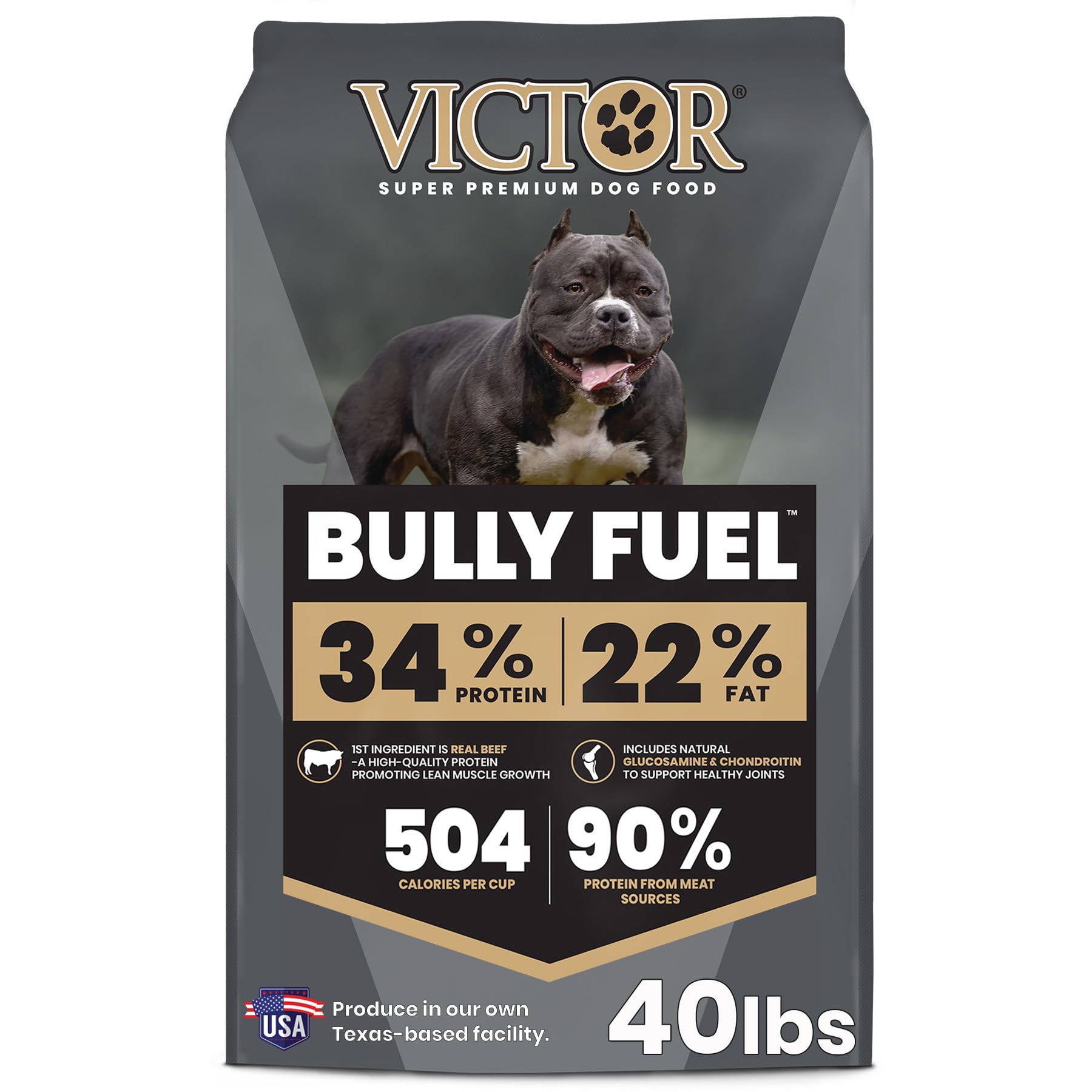 VICTOR Bully Fuel, primer ingrediente de res, apoyo al desarrollo muscular.