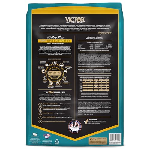 VICTOR Classic Hi-Pro croquetas compactas para cachorros, tamaño ideal para mordida fácil.