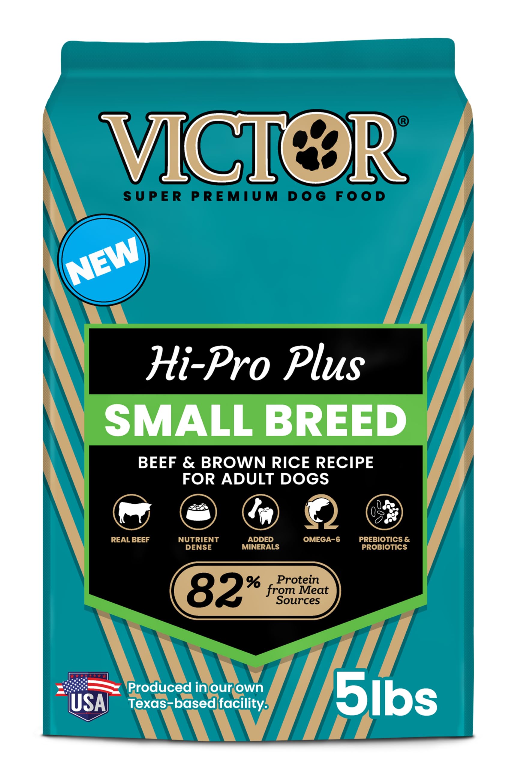 VICTOR Classic Hi-Pro Small Breed Adult 5 libras, croquetas pequeñas para mordida fácil.