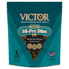 Victor Hi-Pro Bites carne-real para perros activos y enérgicos.