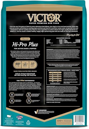 VICTOR Hi-Pro Plus croquetas, detalle de textura para desarrollo de músculo.