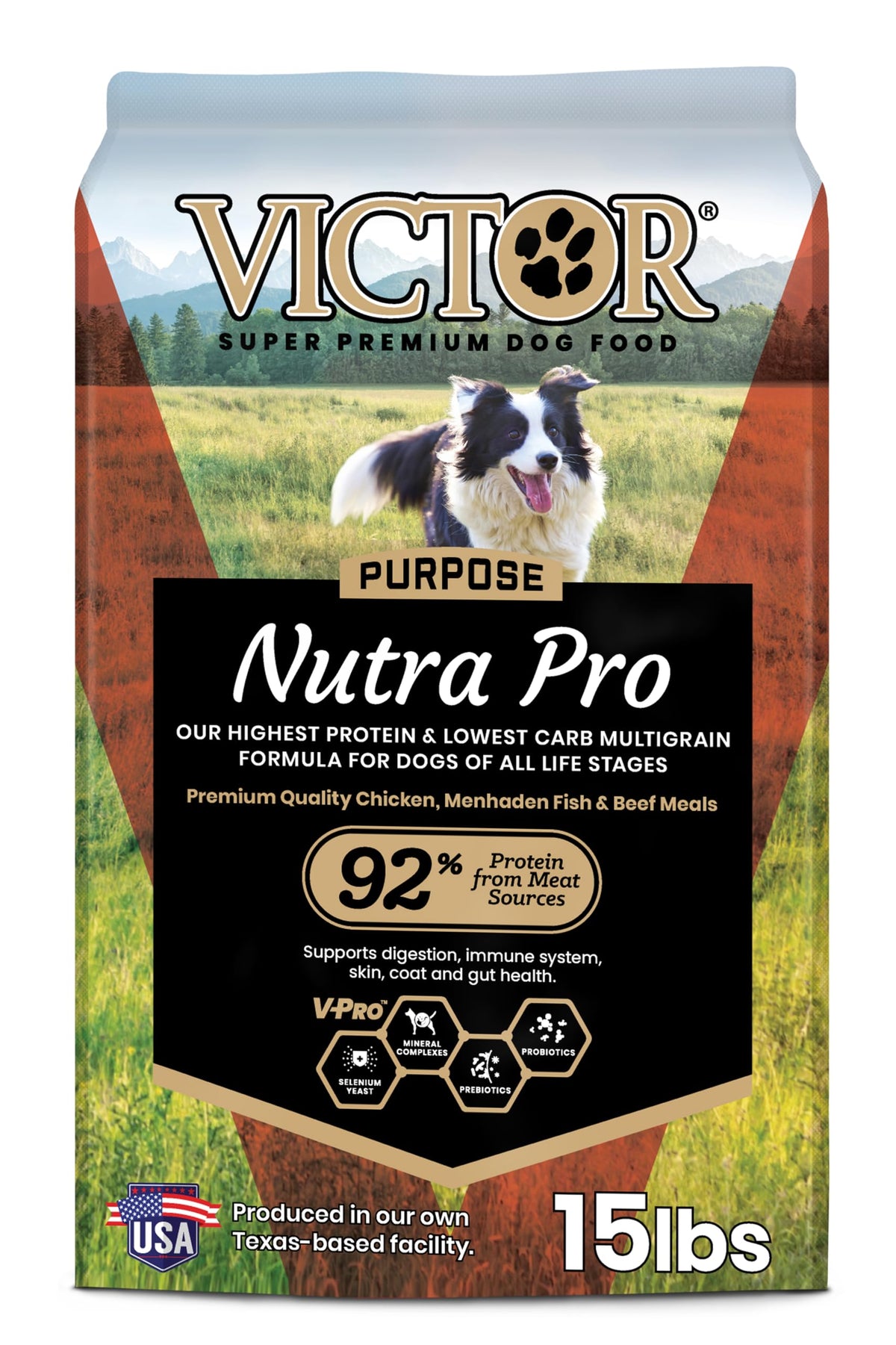 VICTOR Nutra Pro bolsa de croquetas para perros activos con proteína alta