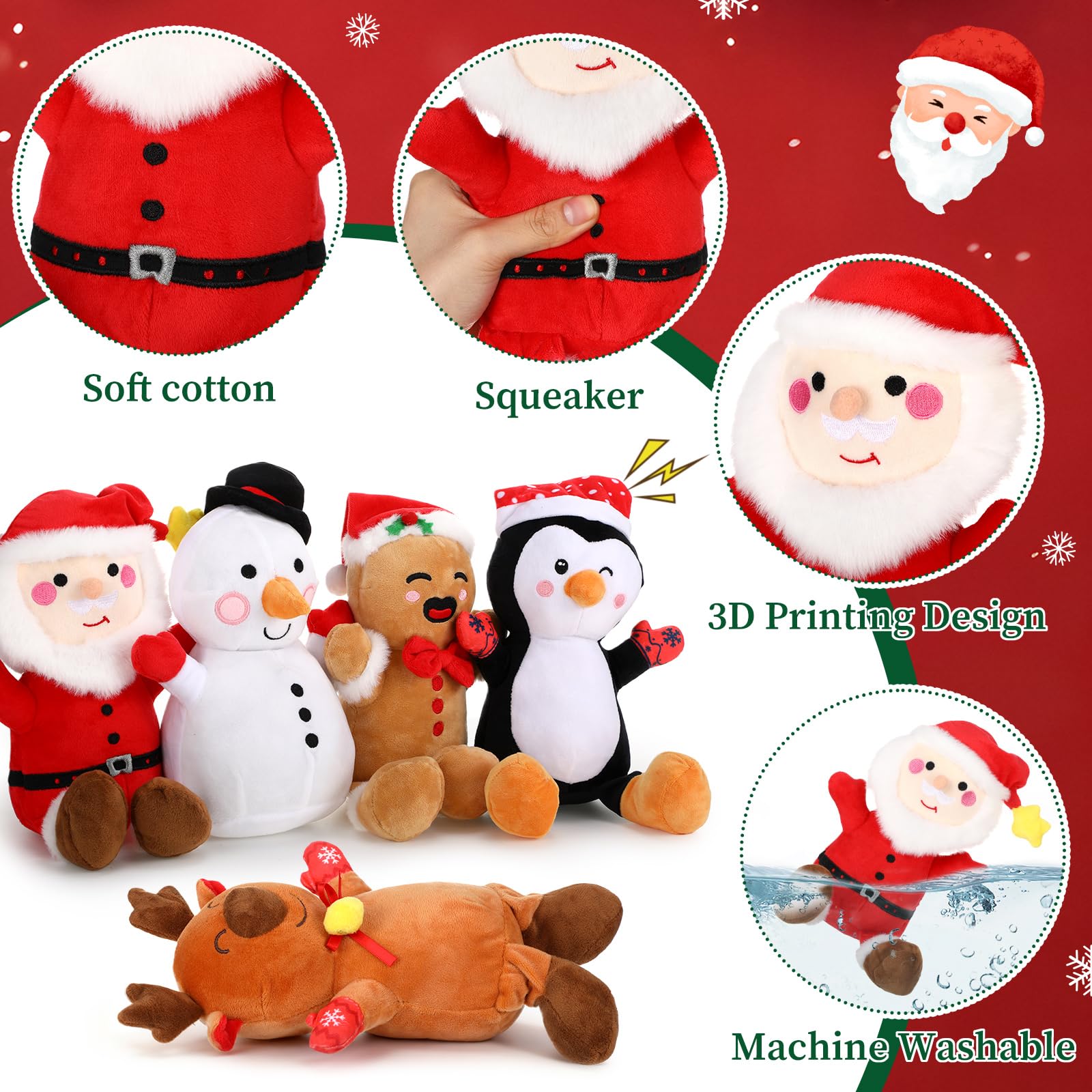 Juguete de Vinsot con pinguino, diseño festivo para mascotas curiosas
