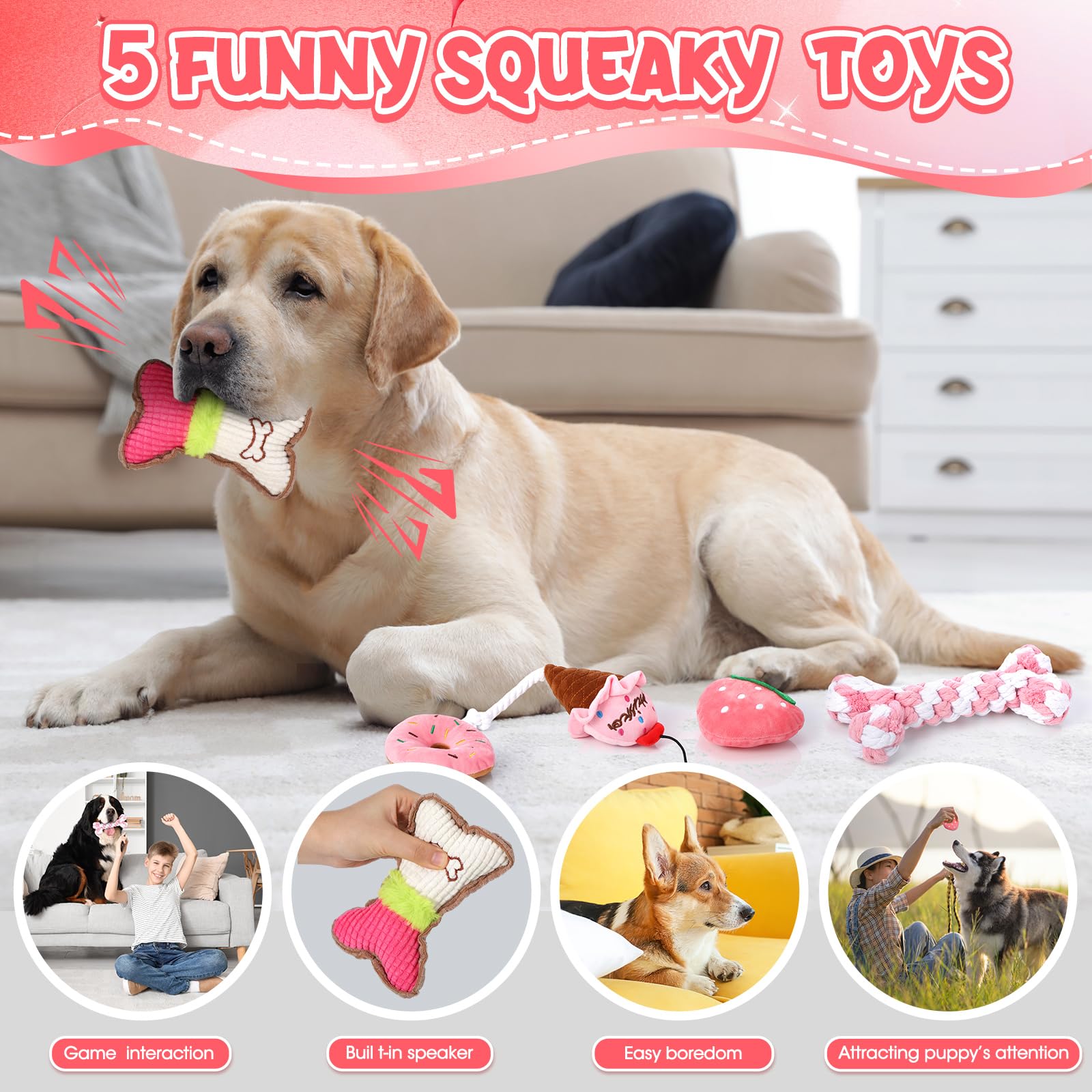 Vinsot juguetes de peluche divertidos para juego suave en casa.