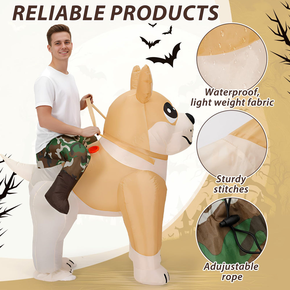 Detalle del rostro del disfraz inflable VioraWhite para animar eventos.
