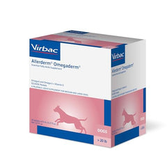 Virbac ALLERDERM Omega, vertido sobre comida para dosis precisa.