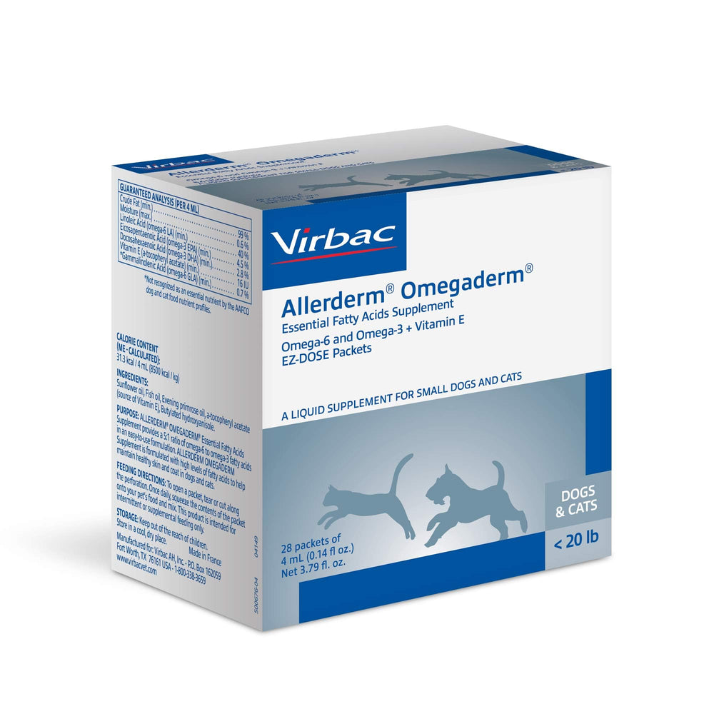 Virbac ALLERDERM OMEGADERM, aplicación sobre comida facilita la ingesta diaria.