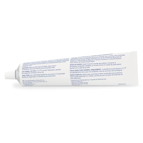 Virbac C.E.T. pasta dental enzymática tubo para aplicación diaria suave.