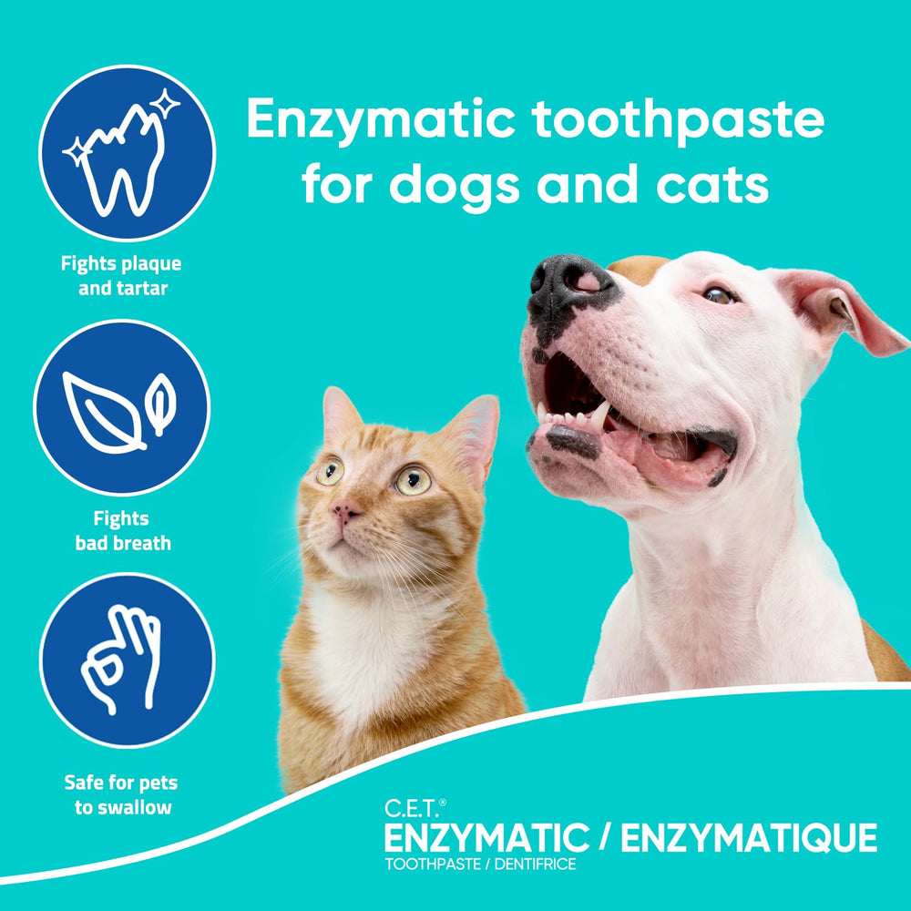 Virbac C.E.T. pasta dental enzymática uso diario seguro para mascotas.