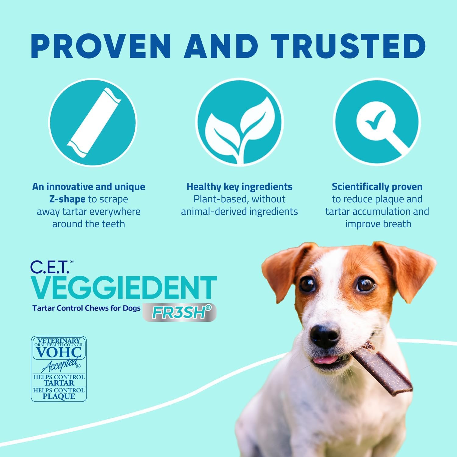Virbac CET Veggiedent FR3SH: empaque con 30 masticables.