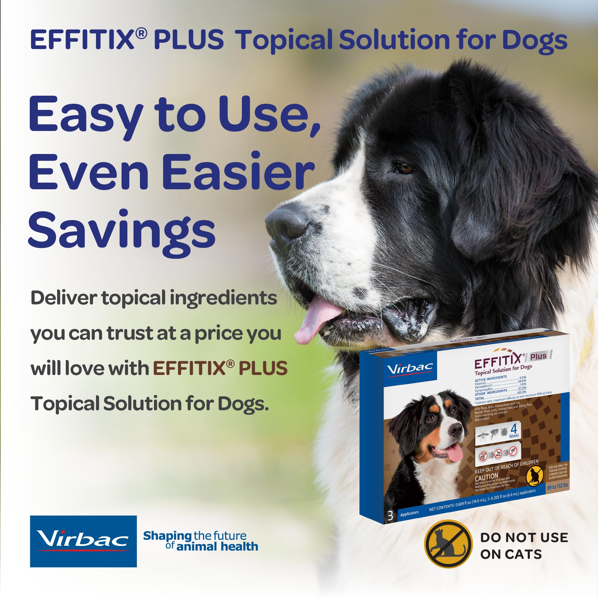 Virbac EFFITIX PLUS: fácil de aplicar en perros grandes de 8 semanas o más