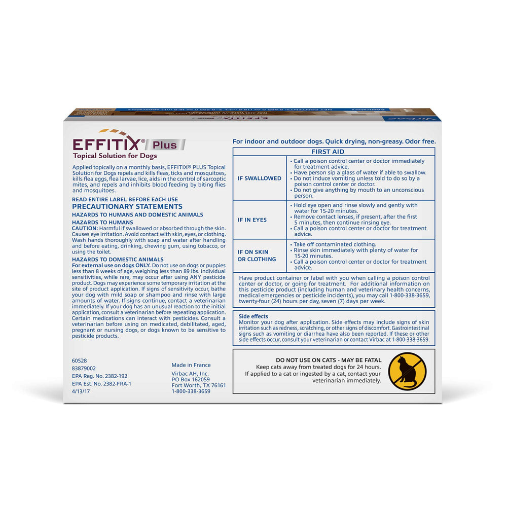 Virbac EFFITIX PLUS: solución seca rápidamente y sin grasa después de la aplicación