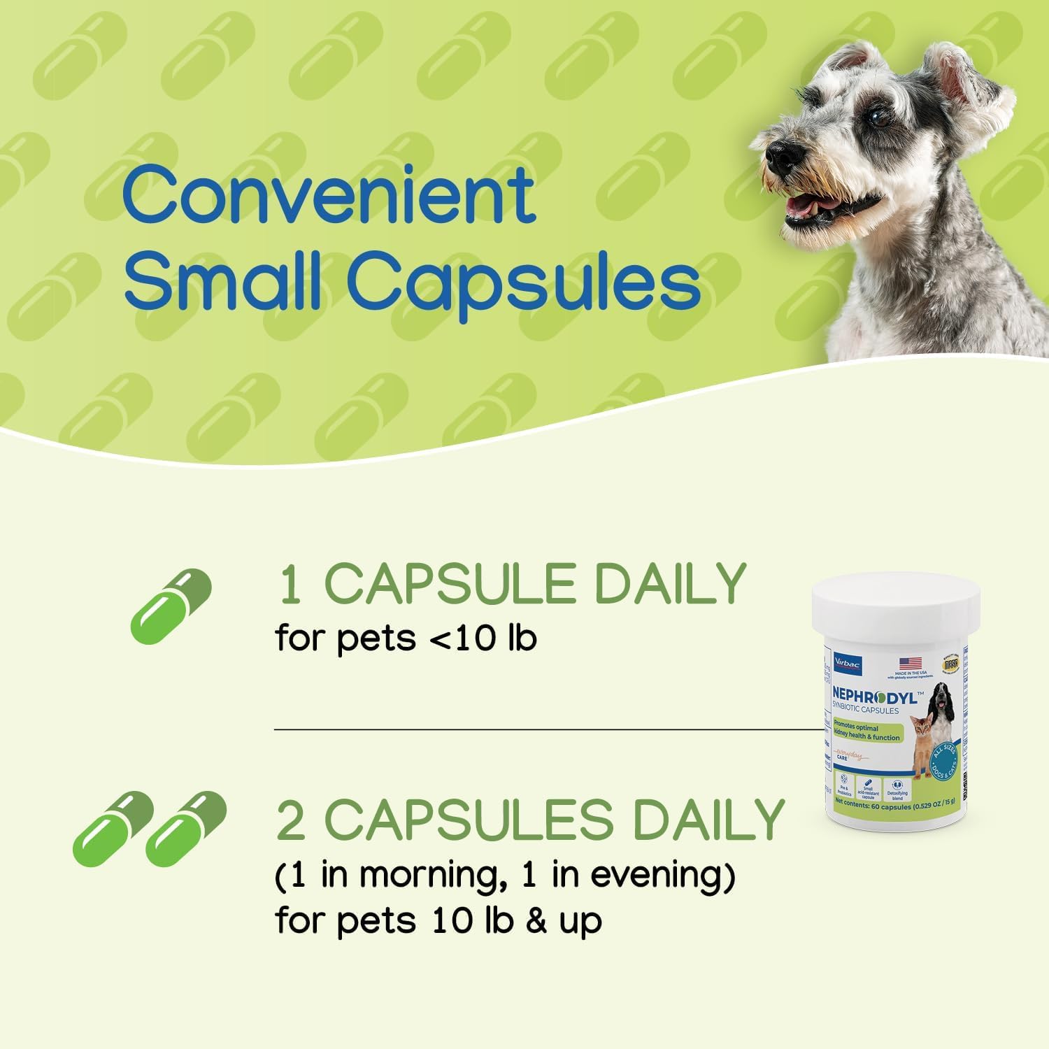 Virbac NEPHRODYL uso-diario-mascota: rutina simple para gatos y perros.