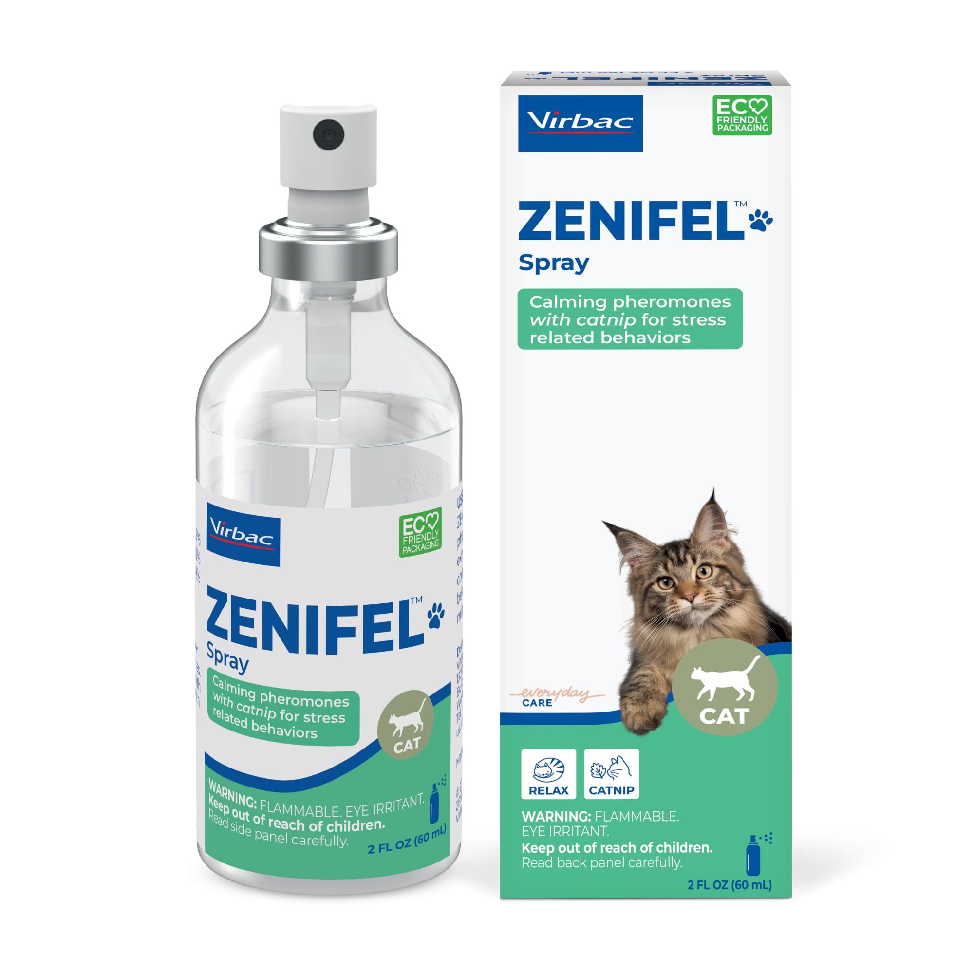 Virbac Zenifel Pulverizador calma al gato en casa con feromonas y hierba gatera.