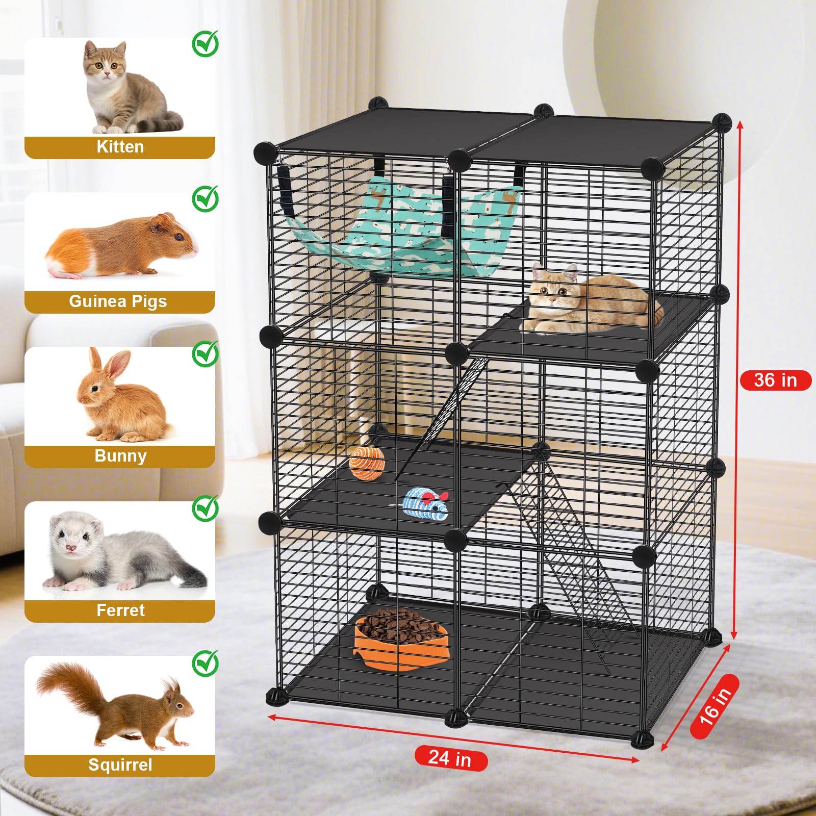 VISCOO jaula para gatos, diseño de puertas múltiples para flexibilidad.
