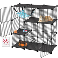 VISCOO jaula 3 niveles para gatos con autoensamblaje en interior o exterior, uso versátil