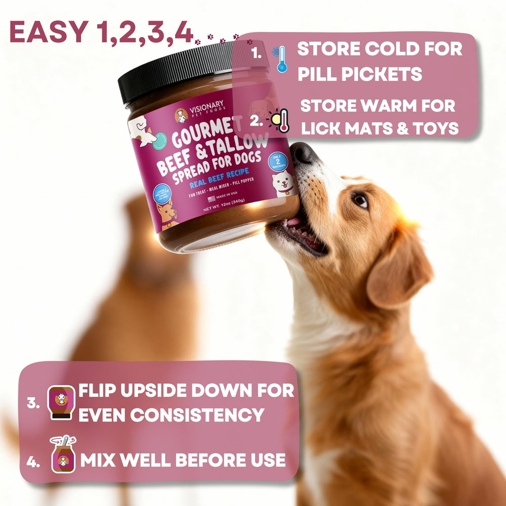 Seguro para perros de todos los tamaños con Visionary Pet Foods Meat Spread.