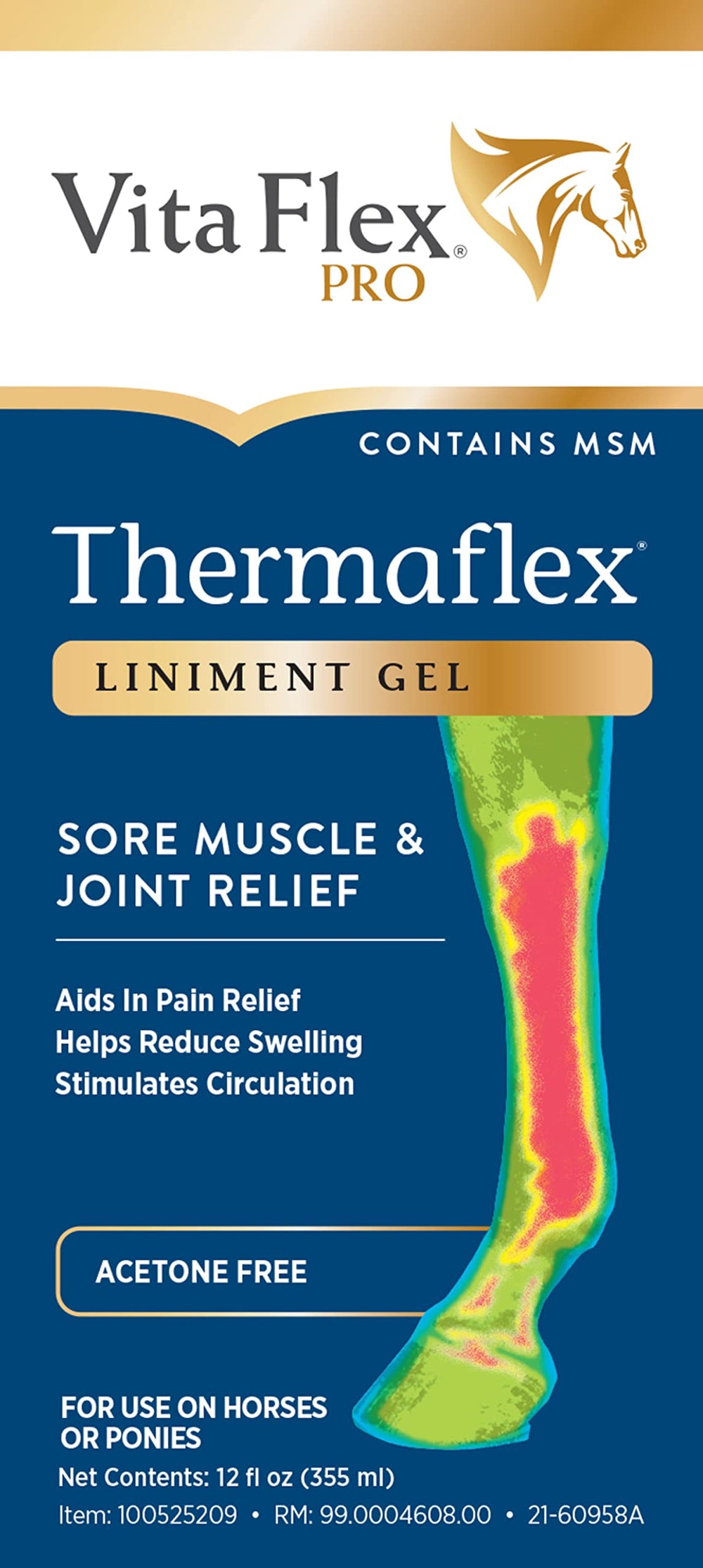 Aplicación en pierna de caballo con Vita Flex Thermaflex Gel para soporte muscular