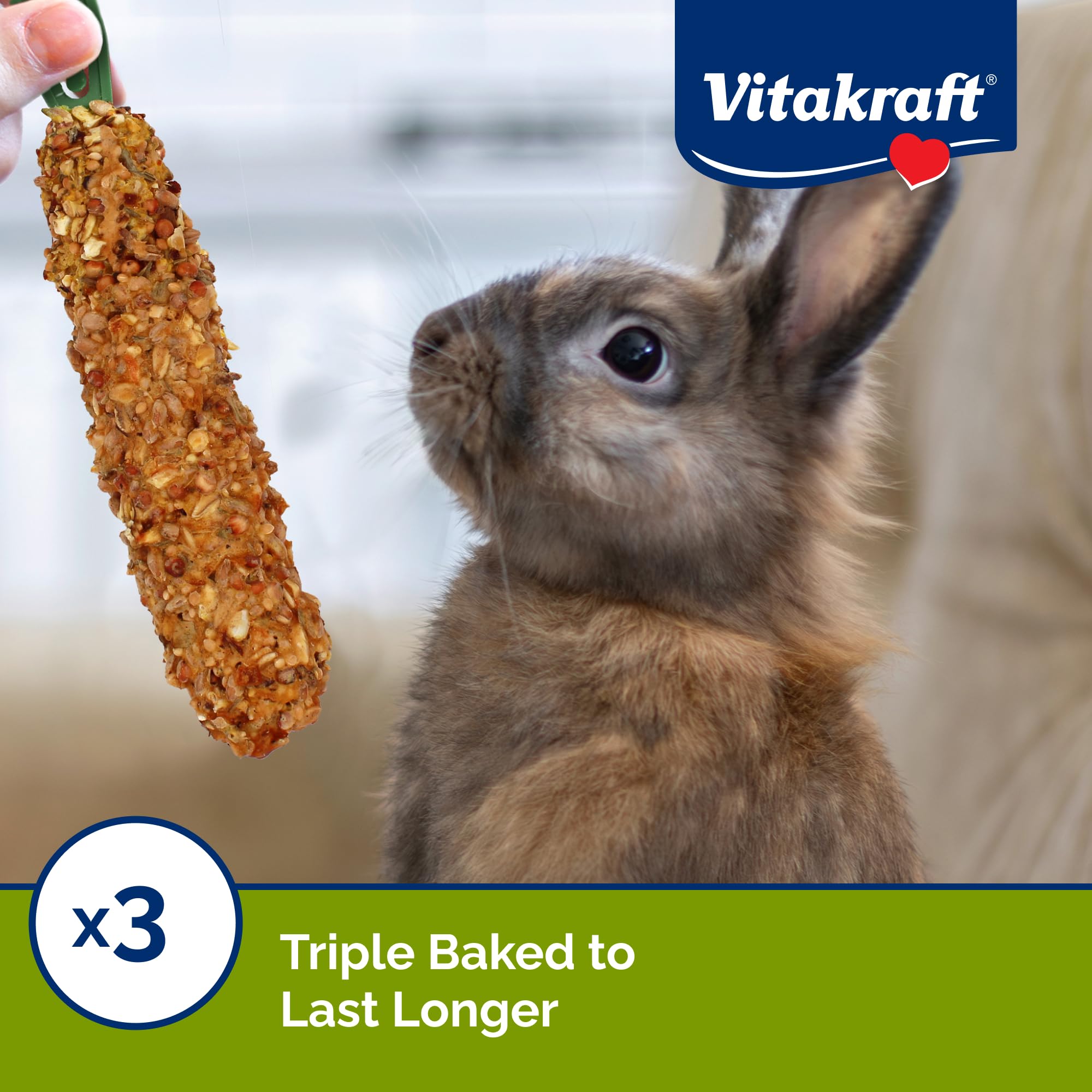 Vitakraft bâtonnets riches en vitamines et minéraux pour l’alimentation complémentaire.